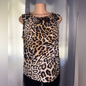 Calvin Klein Leopard Print Sleeveless Top